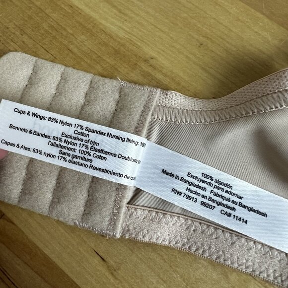 Motherhood Maternity 38B Full Coverage Underwire Clip Down Nursing Bra Beige - Picture 6 of 7